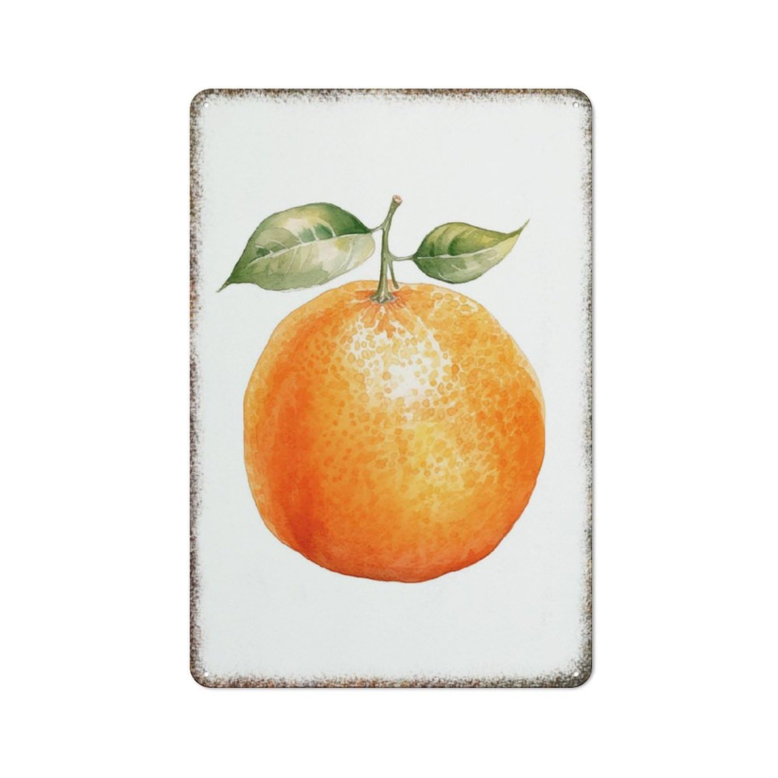 Bright Orange Citrus Fruit Metal Sign Home Kitchen Cafe Retro Farmhouse Style Art Wall Decor Plaque 8x12 Inch