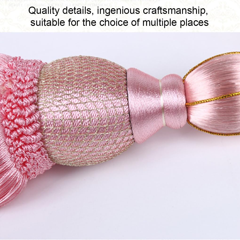Lot de 5 rideaux à pompons polyvalents pour décoration de chambre, facile à entretenir, en polyester durable, accessoires de chambre, décoration de la maison, doré 1