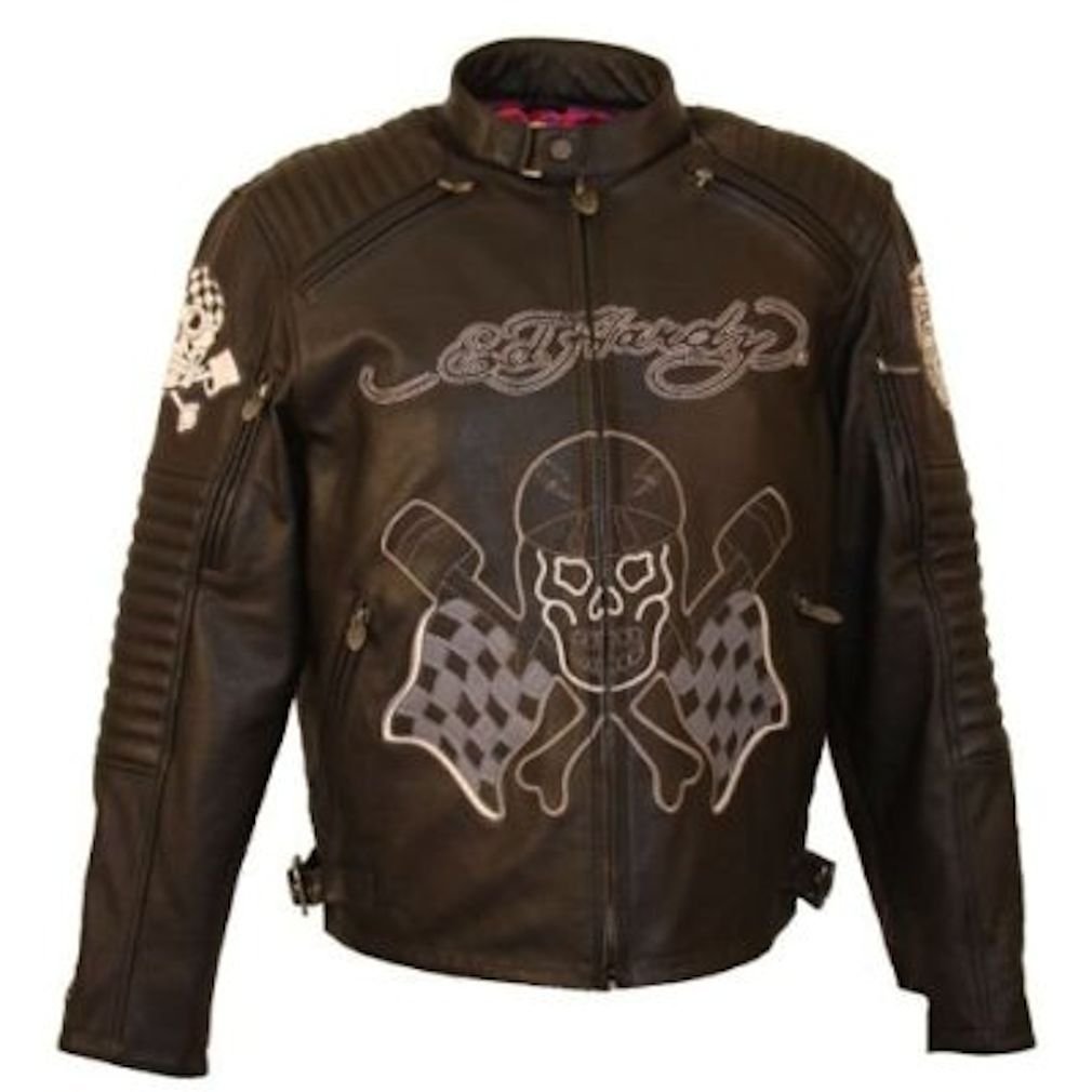 First Manufacturing Ed Hardy Men's Jacket with Two Tone Eagle (Black)