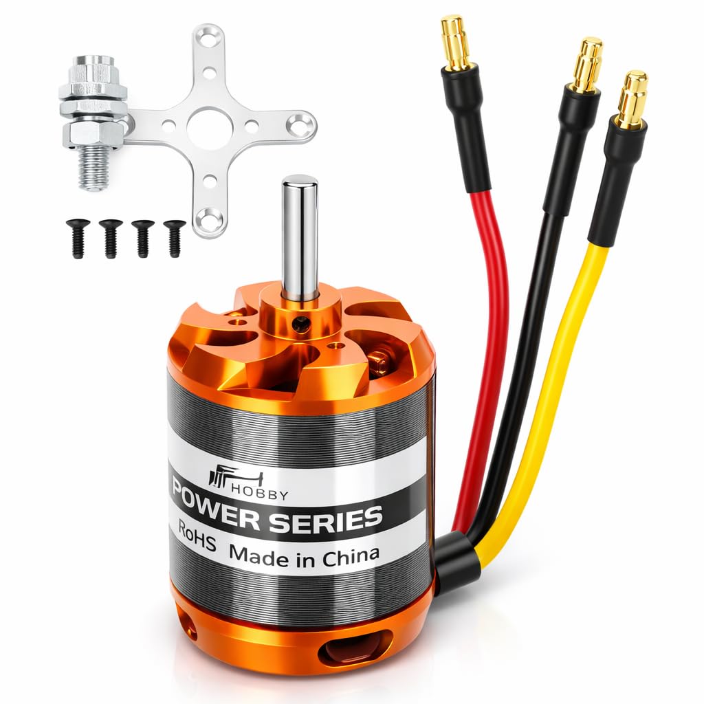 Motore senza spazzole RC D3548 1100KV, motore per aereo Outrunner in metallo per aereo RC quadricottero ad ala fissa, include supporto motore e adattatore