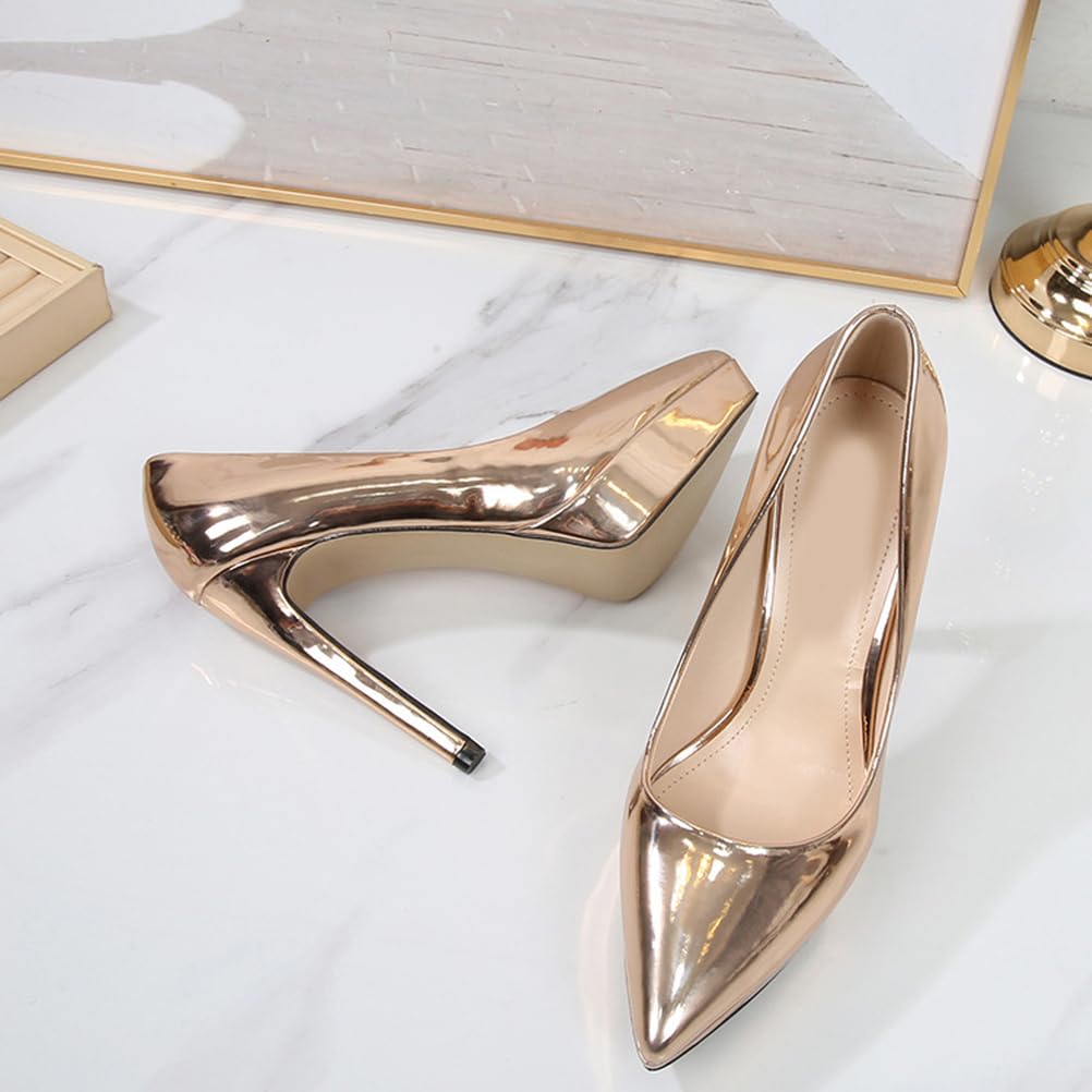 Scarpe con Tacco Alto e Plateau per Donna | Eleganti décolleté a Punta Slip-on per Matrimoni, Serate in Discoteca, Feste serali e Cerimonie per Adulti