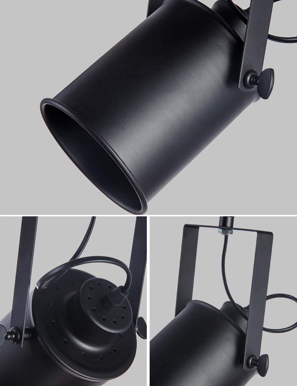 techo de iluminación de riel Foco de techo LED de 4 vías Cabezal de luz giratorio flexible | Kit de iluminación de riel retro con riel de 1M para iluminación de sala de estar de cocina, interfaz E27