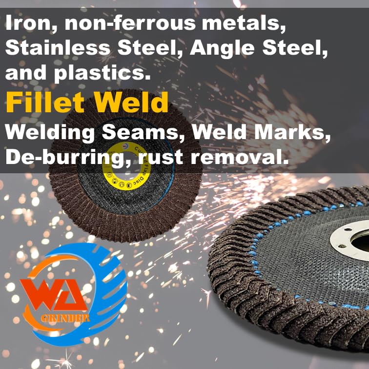 Miniatura 4 de WA 5PCS - 4 12"x78", alúmina calcinada, disco de alúmina curva 80# para soldadura de filete, tipo radial curva, disco de lijado de amoladora