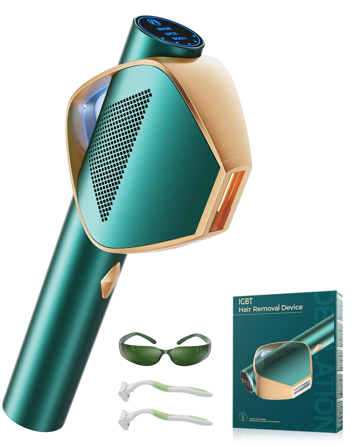Epilatore Luce Pulsata, 600-1200NM Laser Epilatore Luce Pulsata, 0,8s Flash Rapido IGBT, Max 19,8J, Lampi Illimitati, 3 modalità energetiche Epilatore Laser per Donna, Corpo, Ascelle, Bikini