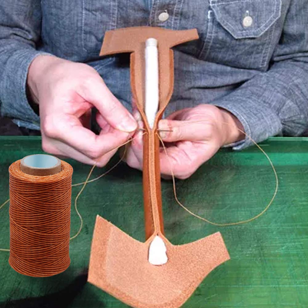 Hilo encerado de 284 yardas, hilo encerado 210D resistente para tapicería para costura de cuero, cordón encerado plano de 0,8 mm para encuadernación, reparación de zapatos, proyectos de cuero