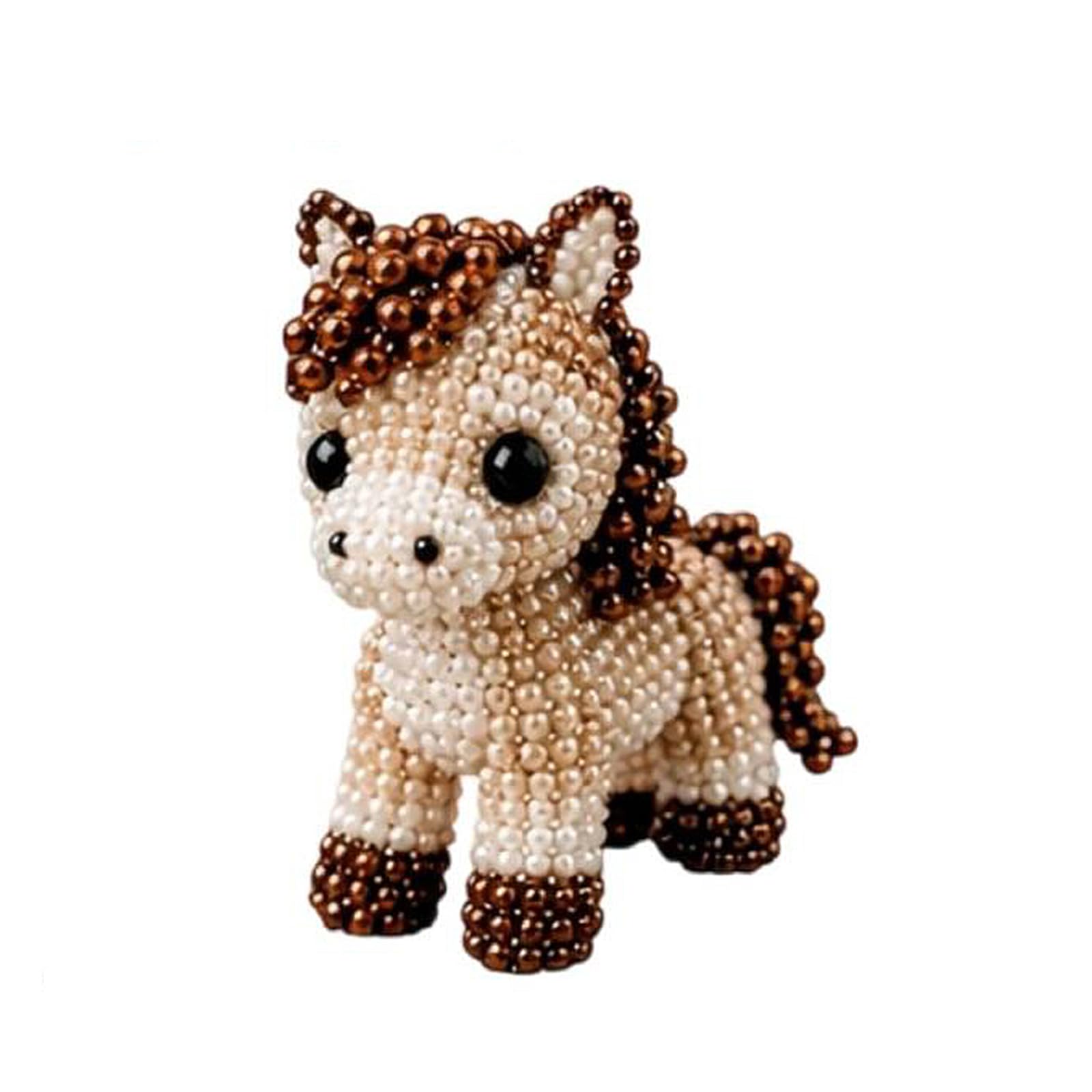 DIY Animal Beading Kit, 3D Cute Animals Beadwork Crafts Set with Colorful Beads & Step‑by‑Step Guide, Handmade Jewelry Art Kit for Adults Teens Gift & Home Decor DIY Projects -Pony