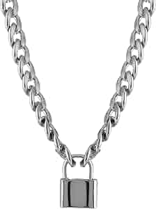 ネックレス・ペンダント Pearl padlock Lock Necklace(925 Silver, 2 COLOR) 925 Sterling Silver Padlock Necklace, Paperclip Necklace