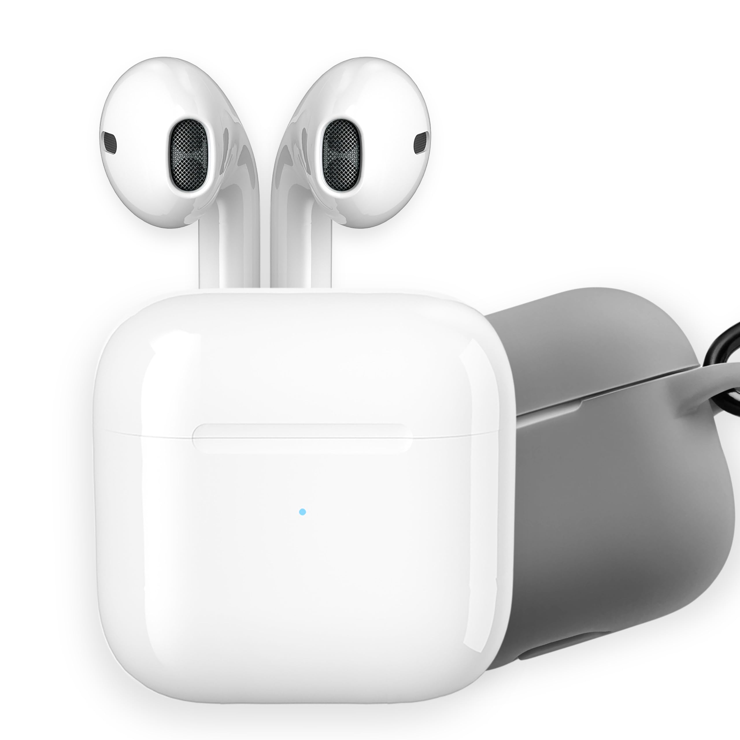 APM Słuchawki Bluetooth Bezprzewodowe, Etui do Ładowania, Słuchawki Bezprzewodowe, Stereo, Zestaw Słuchawkowy Bluetooth, Obudowa Silikonowa, Kompatybilne z PC, Smartfonem, Tabletem, Białe, 600330