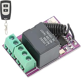 Relay Remote Control Switch 20A Channel RF Relay Module Kit Engine Modification Momentary for Electrical Appliances and Household Appliances (12V)