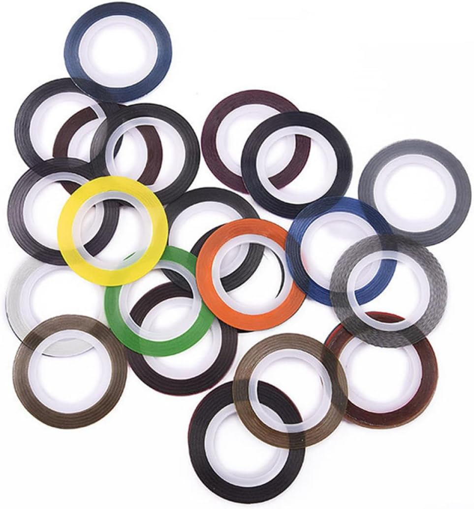 SEWACC 30 Colors Nail Art Line Striping Tape 1Mm Nail DIY Sticker Set 30Pcs Shining for Manicure Women