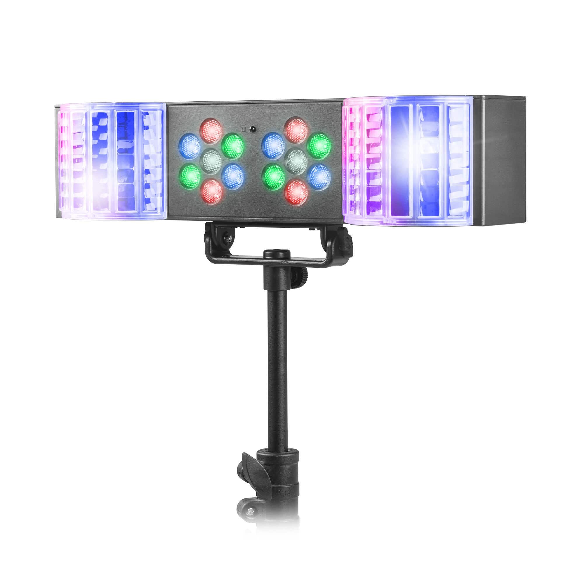 Fuzzix DerbyStar1 Partylicht mit Stativ - LED Lichtorgel Musikgesteuert mit Derby & Wash Effekt - DJ Lichtanlage für Bühnenlicht & Party Beleuchtung - Komplettes Set mit Fernbedienung