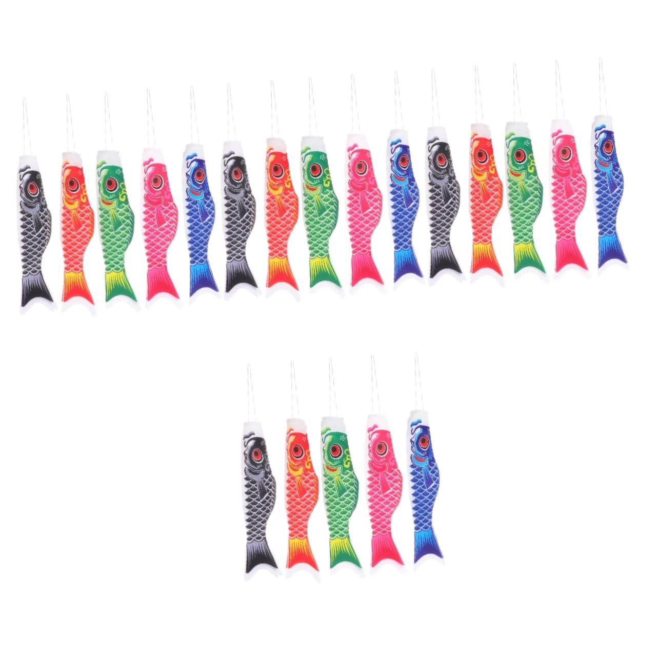 4 Set Di Grandi Banderuole A Forma Di Carpa Giapponese Per Giardino Ristorante Barbecue Banderuola Unica Materiale 5 Pezzi*4