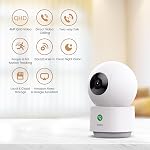 AOSU 4MP Caméra de sécurité intérieure - 2.5K Baby Monitor Caméra pour animaux de compagnie 360° pour la sécurité intérieure, WiFi Caméra avec routeur Wi-Fi 5/2,4 GHz, appel à un seul coup, suivi intelligent des mouvements (2 Boîte)