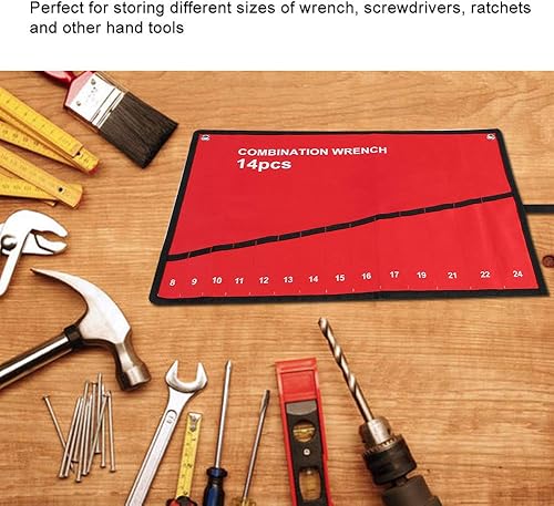 Miniatura 4 de Bolsas de herramientas enrollables, llave de varios bolsillos, alicates, bolsa de almacenamiento, llave de lona, alicates, soporte de llaves,