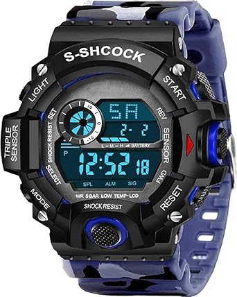 Frozil Shockproof Multi-Functional Red Green Strap Waterproof Digital Sports Watch for Mens Kids Watch for Boys - Watch for Men(SS_hock)