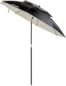 【Amazon.co.jp 限定】 キャプテンスタッグ(CAPTAIN STAG) パラソル 傘 日傘 日除け UVカット アウトドア 2段 チルト パラソル 径200×高さ210cm 収納バッグ付き ブラック UD-70