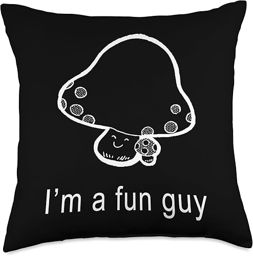 Funny I'm A Fun Guy Fungi Pun Throw Pillow, 18x18, Multicolor