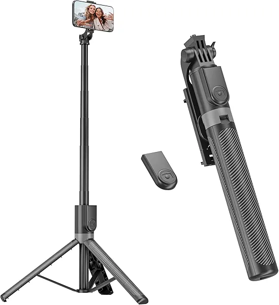 RISEOFLE 71” Phone Tripod & Selfie Stick, Portable All in One Extendable Cell Phone Tripod Stand, with Wireless Remote Control for iPhone/Samsung/Android/Camera