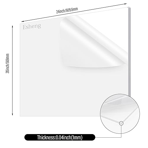 Miniatura 10 de Esheng Hoja de acrílico transparente de plexiglás fundido de 8 x 9.6 pulgadas, panel cuadrado de 125 pulgadas de grosor, hoja de plástico grabada