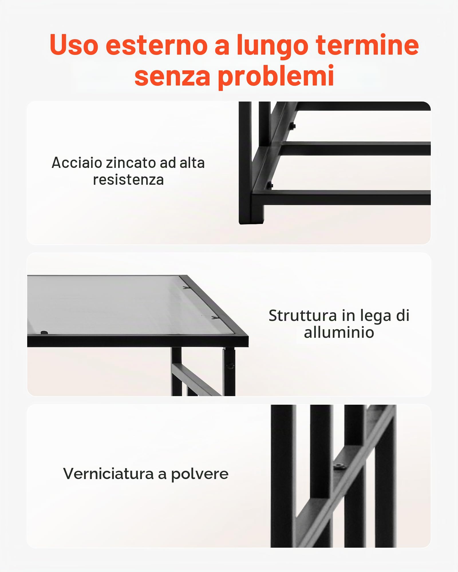 VEVOR Portalegna con Tetto Spiovente, da Esterno da 1850 mm, Capannone per Legna da Ardere con Cavo, Capacità 299,4 kg, Portalegna in Metallo Verniciato a Polvere, per Camino Terrazza Giardino
