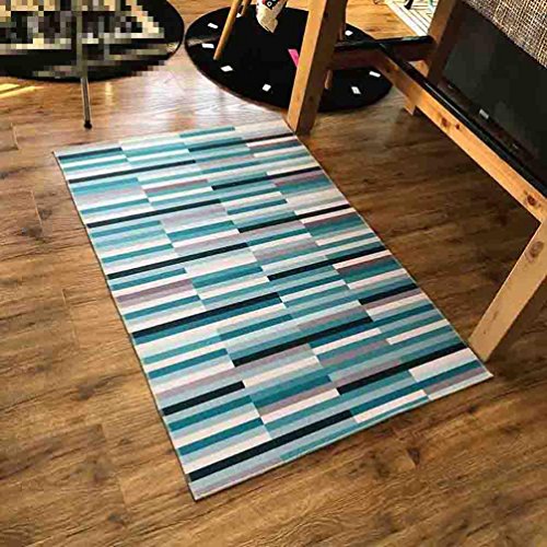 FUHOAHDD Carpet Simple Living room Printing Thin section Bedroom Bedside mat Non-slip Door mat, 002