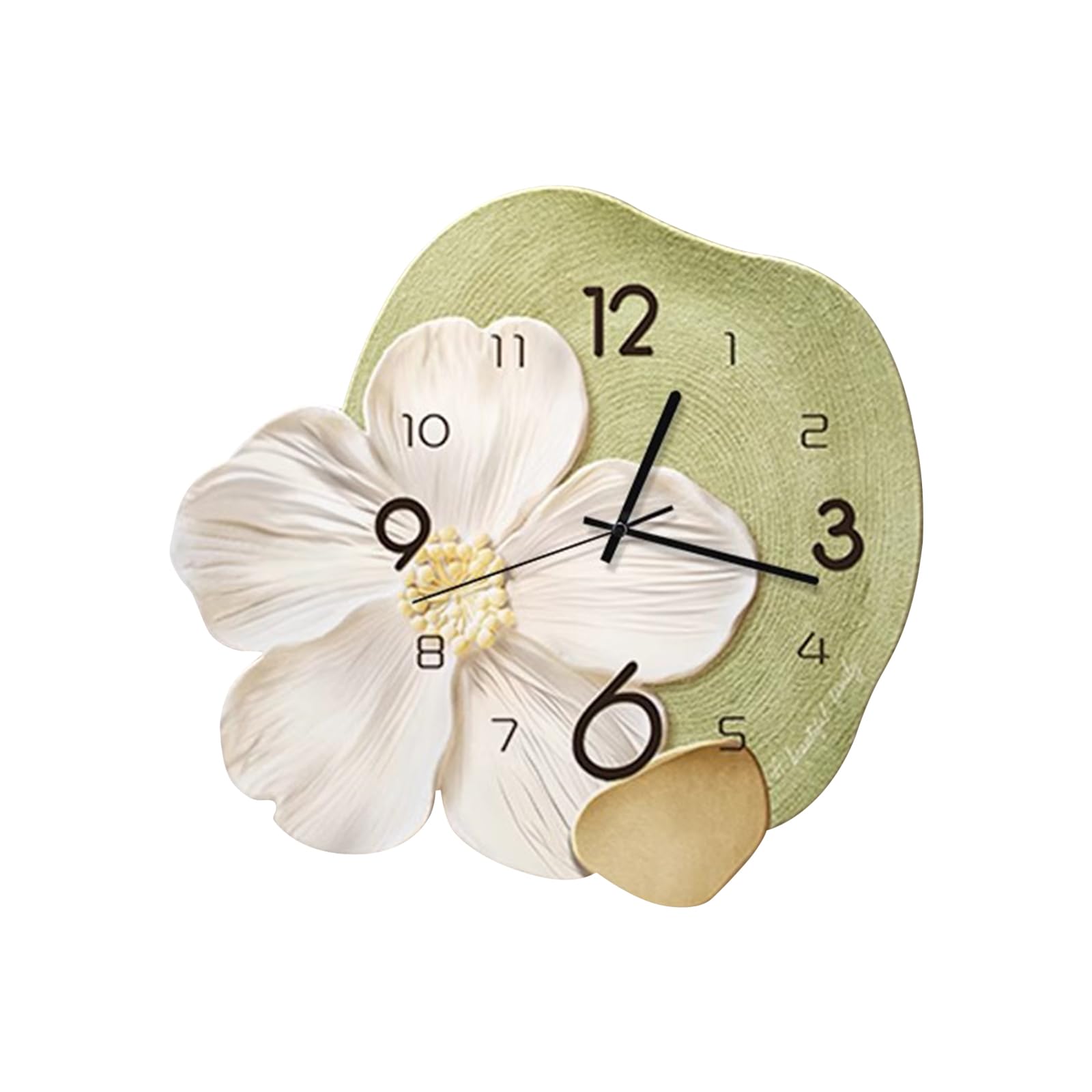 Ergocar Reloj De Pared, Art Deco Sin Ticking Sounds Modern Crystal Porcelana Dial Tridimensional Adecuado para Sala Estar,Dormitorio, Estudio, Decoración De La Oficina