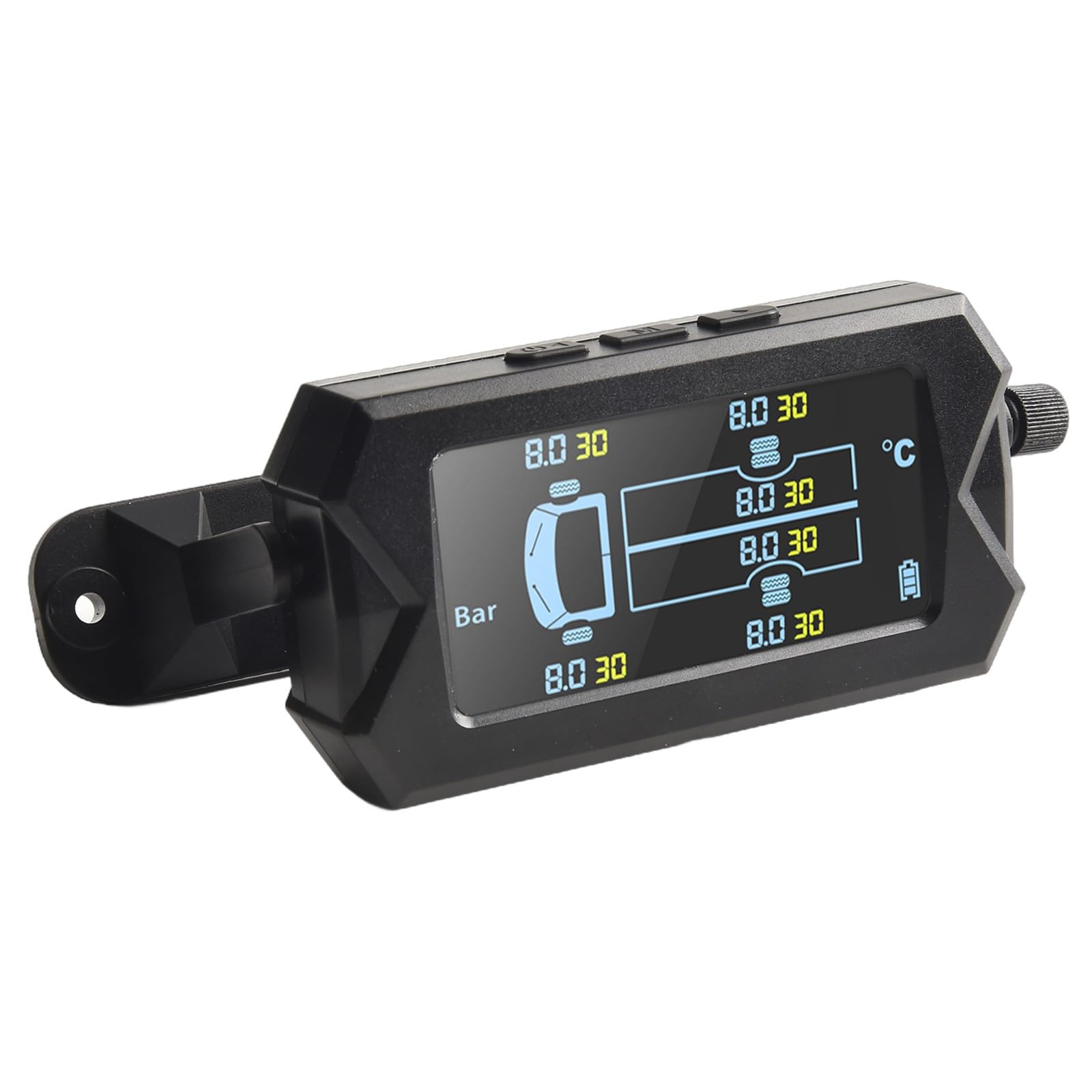 KiraKira Bezprzewodowy TPMS z 6 czujnikami zewnętrznymi, samochód solarny do systemu monitorowania ciśnienia w oponach, wyświetlacz LCD i alarm niskiego ciśnienia