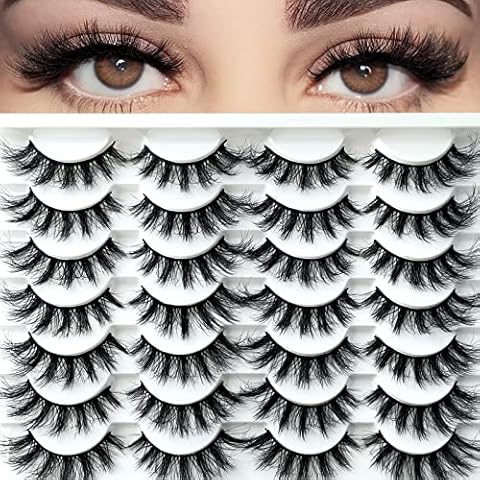 14 Paare 3D Falsche Wimpern Katzenauge, Flauschiges Volumen Dramatische Wimpern, Cat-Eye Künstliche Wimpern Natürlich Look, Wiederverwendbar Handgemacht Faux Mink Make-up-Wimpern Cover