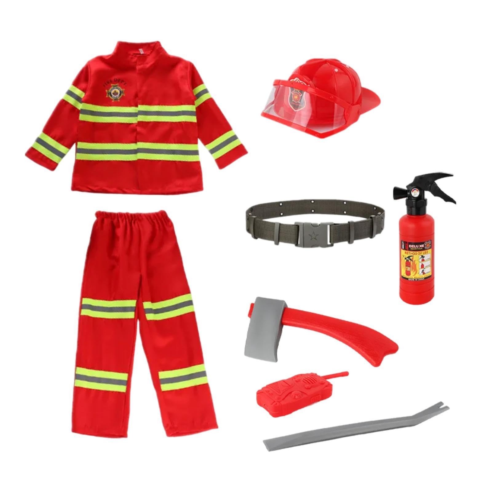 Feuerwehr Kostüm Kinder Outfit Uniform Zubehör Gürtel Aus Polyester für Rollenspiel Halloween Party Geschenk Heimdekoration, Stil C