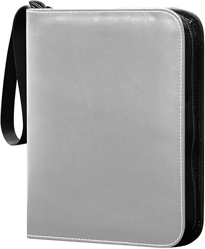 Dark Gray Binder Card in Sturdy PU Leather, 400 Pocket, Easy-to-Clean Double Sided Card