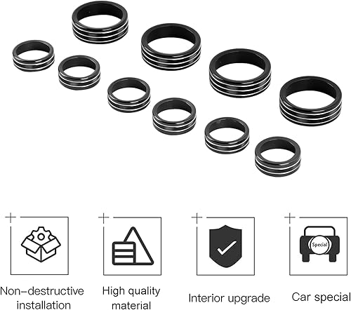 Miniatura 4 de CheroCar Cubierta de pomos de radio de CA para consola central para Chevy Silverado 2019-2023, para Suburban 2020-2023, para TahoeGMC Yukon