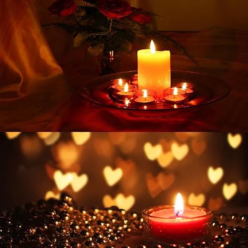 Miniatura 8 de 50 velas flotantes de 1.5 pulgadas, velas flotantes sin perfume para centros de mesa, discos de cera antigoteo para bodas, fiestas de San Valentín,