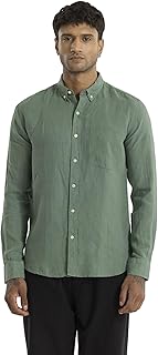 SNITCH Aurelio Green Plain Linen Shirts Price In India
