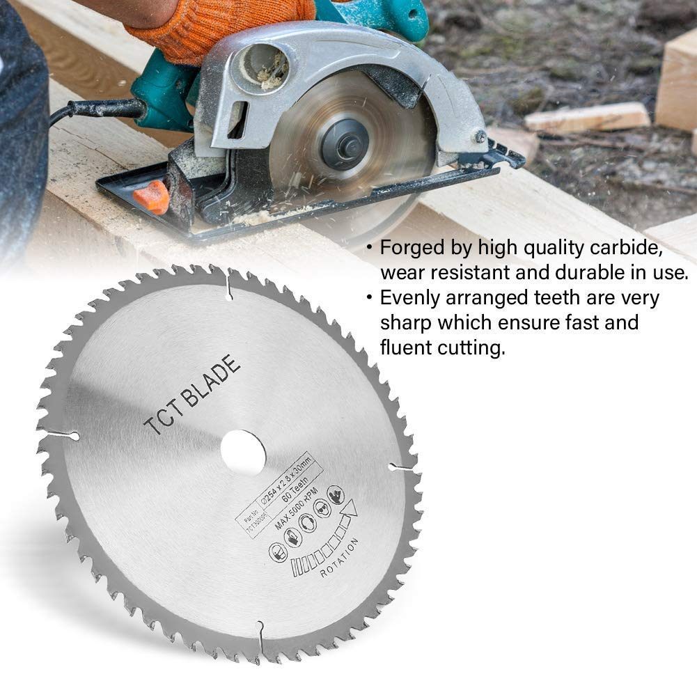 Oumefar Carbide Circular Saw Blade TCT 60 Teeth 254x30mm Cutting Disc for Metal Wood Plastic Sharp High Hardness Fast Smooth Cut with Rotary Tools