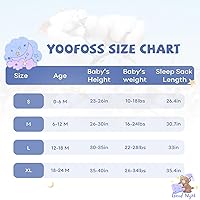 Vista 4 de Yoofoss Saco para dormir para bebé de 12 a 18 meses, TOG de 0.5, manta que se lleva puesta, cremallera bidireccional, tela de algodón 100 %