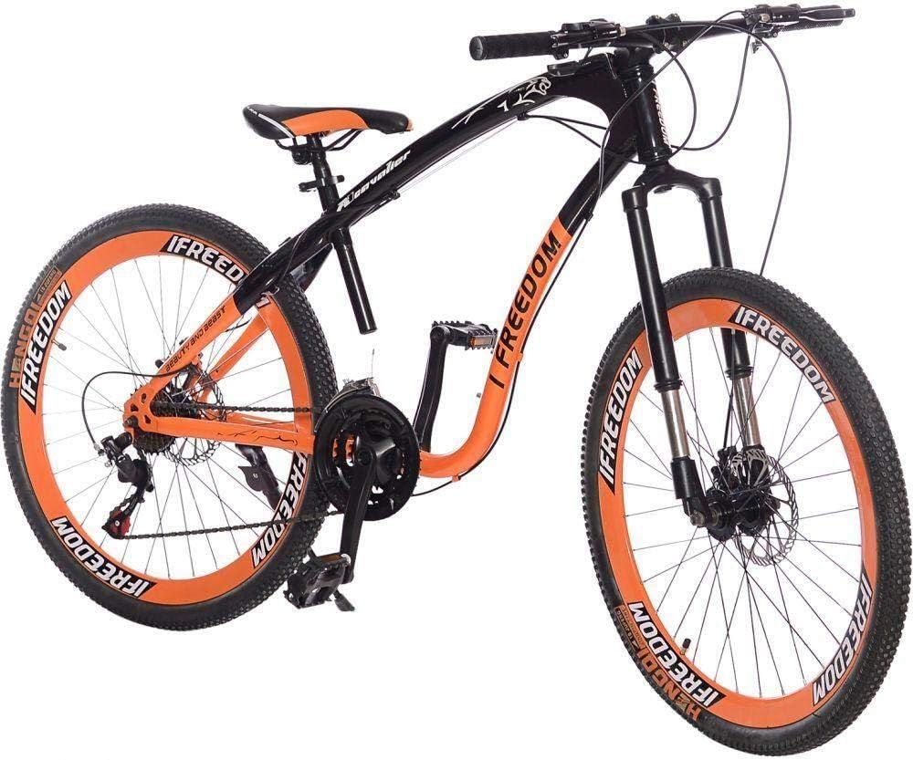 iFREEDOM Mountain Bikes 26 inch 21 Speeds Disc Brake Frame Steel Black ...