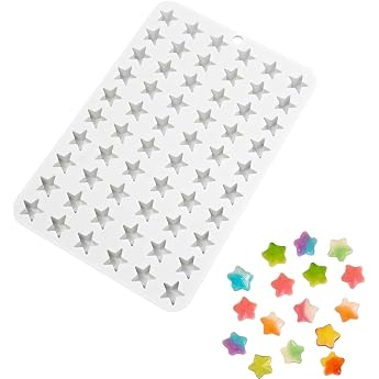 Small Star Silicone Baking Mould with 60 Holes Five-Pointed Star Mini Silicone Mould with Stars for Chocolate Cake Fondant Sweets Jelly Ice Cubes Star 17 x 12 mm