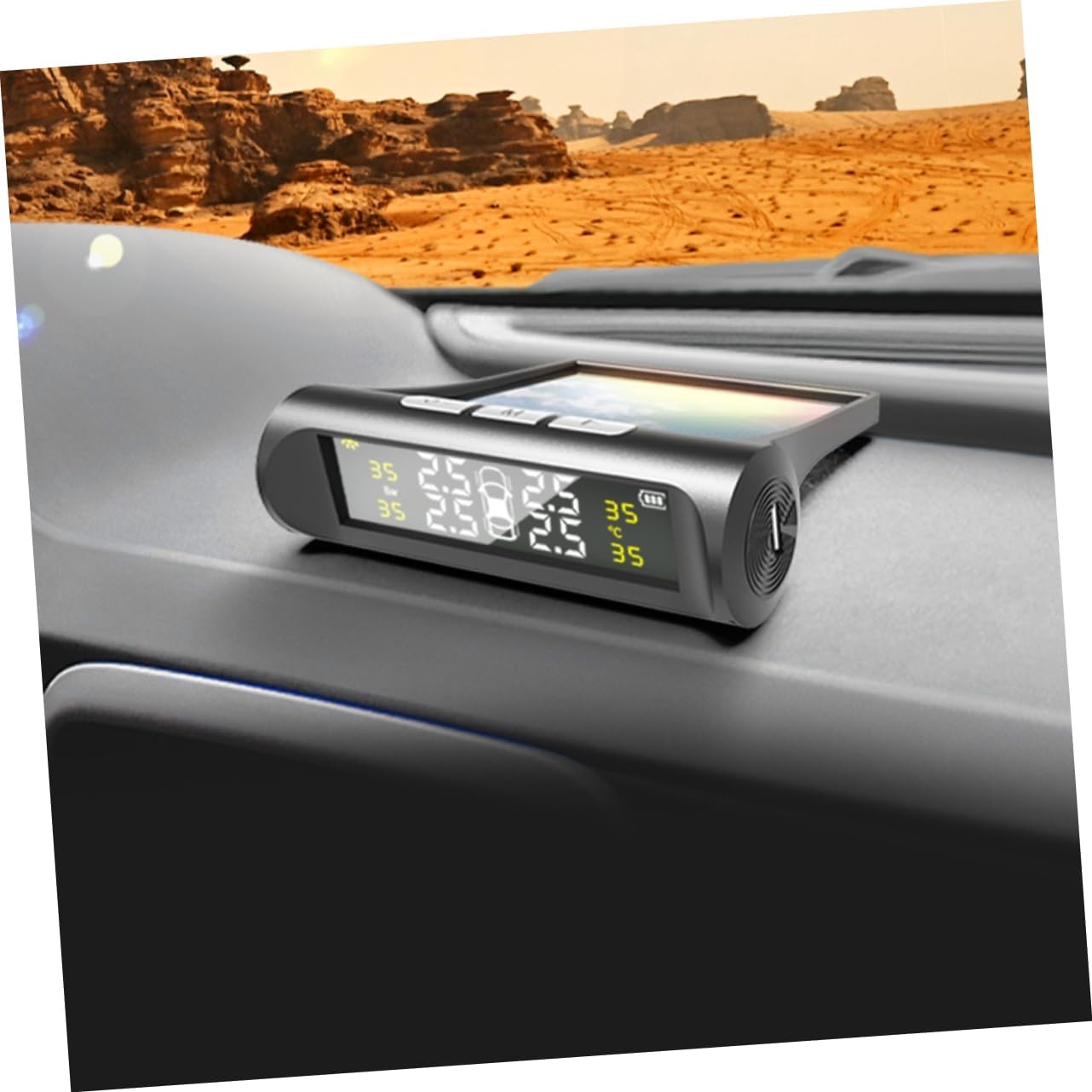 Cabilock Car Tire Pressure Monitoring System Solar Power LCD Display Easy Installation Real Alerts for Optimal Safety and Performance of Four Tires