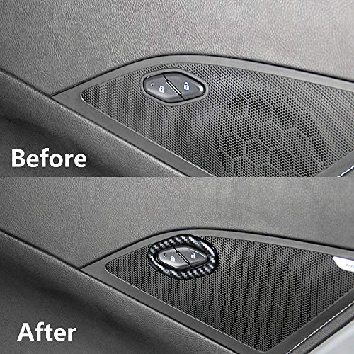 Carbon Fiber Look Door Lock Switch Button Cover Trims Accessories Molding For 2014 2015 2016 2017 2018 Chevrolet Corvette C7 #TOP6
