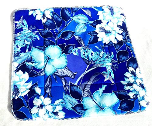 MEX-LINE Inkontinenz Stuhlauflage Design: Blaue Lilie, wasserdichte Sitzauflage/Sitzkissen/Nässeschutz, waschbar und wiederverwendbar, ca. 45 x 45 cm Cover