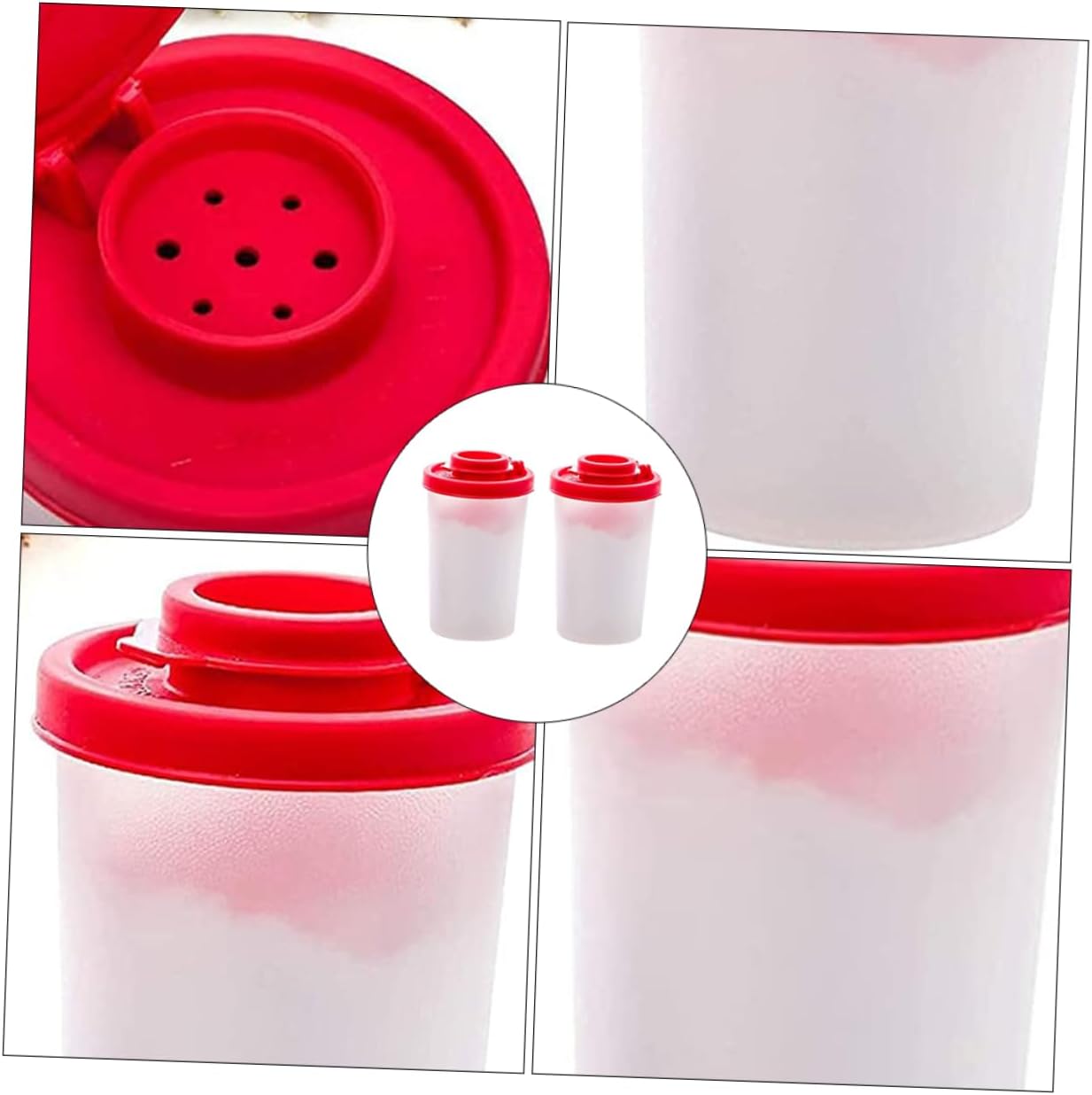 SHOWERORO 2 Pack Portable Pepper Jars Portable Seasoning Bottle Pepper Cellars for Outdoor Cooking Kitchen Storage Supplies Set of 2