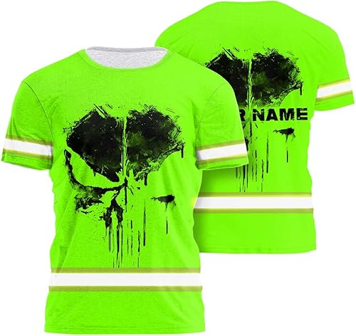 Maddly Ropa de trabajo de seguridad con nombre personalizado de alta visibilidad para trabajadores, corredores, camioneros, patrióticos