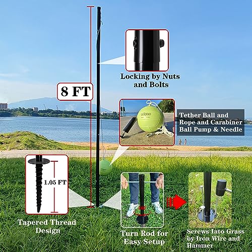 image for YDDS Portable Tetherball Set with Tetherball Ball Glow in The Dark, Ro
