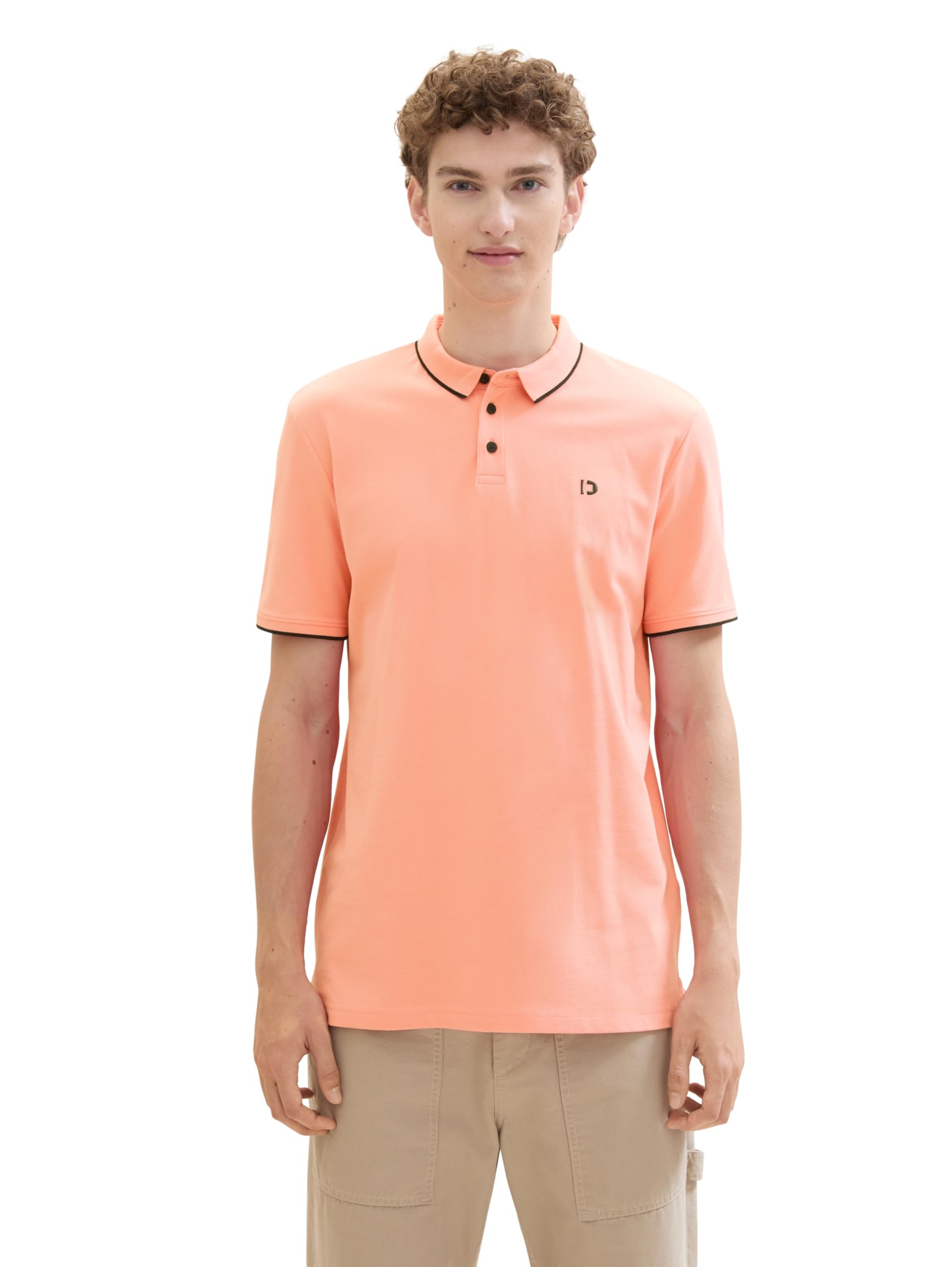 TOM TAILOR Denim Men's 1040473 Basic piqué Polo Shirt, 21237-Clear Coral, L