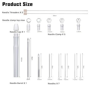 Kit 16 Pezzi Per Punch Needle - Aghi Regolabili Per Ricamo - Ideale Per Principianti E Adulti - Foto 3