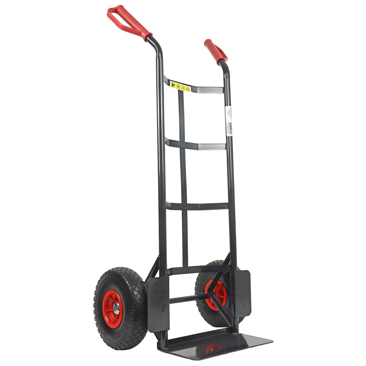 HBH Sackkarre 200kg Vollgummireifen TK200PU01 Transportkarre, schwarz, pannensicheres PU-Rad, kugelgelagert, robuster Stahlrohrrahmen, Sicherheitsgriffe, ideal für Haus, Garten, Werkstatt & Umzug