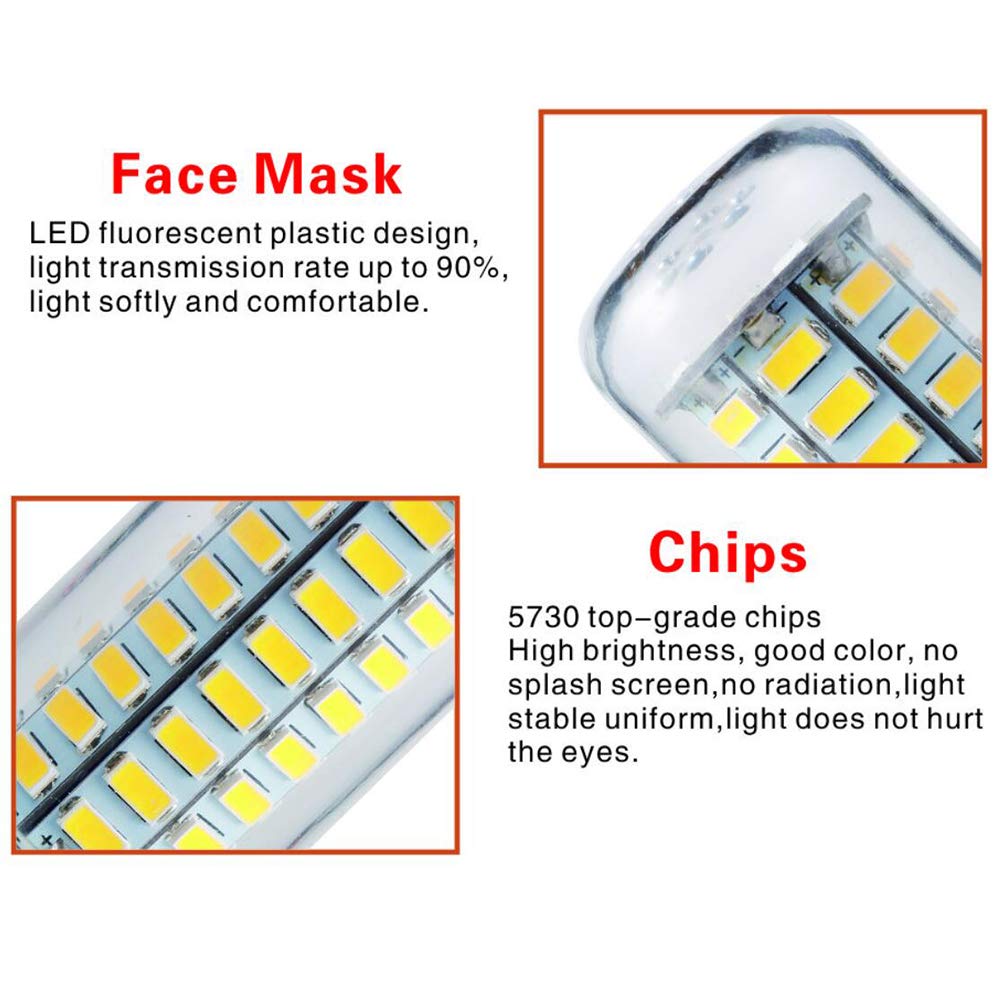 Bombilla LED maíz 15 W, luz Blanca fría, 6000 K, lámpara maíz 150 W, Repuesto Bombilla halógena almacén, Garaje, Granero, Patio Trasero, jardín, Camino, Poste, alumbrado público, 2 Paquetes