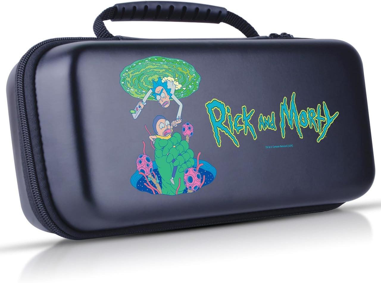 Head Case Designs Officially Licensed Rick and Morty Logo Graphics Hard Storage Travel Carry Case Compatible with Nintendo Switch