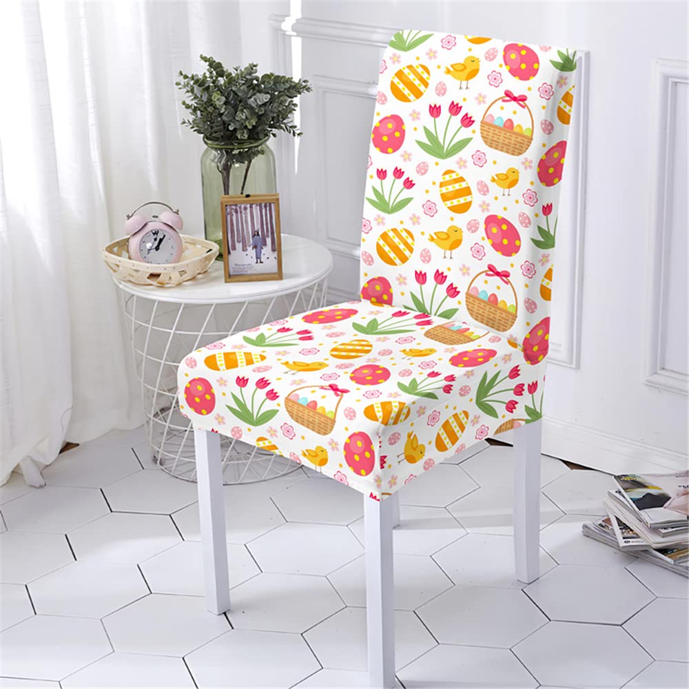 Housse de chaise Happy Easter ajustée pour décoration de Noël et mariage