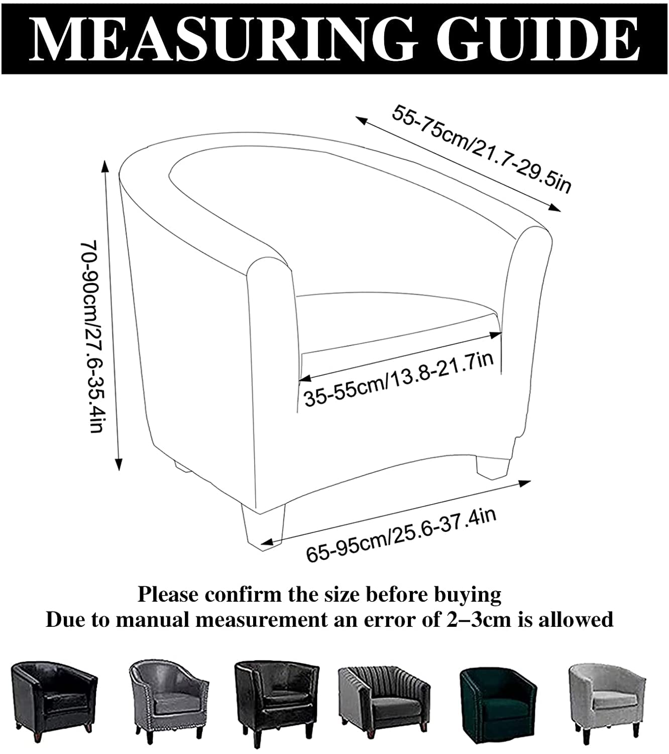 Jaotto Copripoltrona 1 Posto Elasticizzato,Fodere Copripoltrona Universale con Cuscino Separato,Copripoltrona Chesterfield Lavabile Antiscivolo per Bancone Soggiorno Tullsta,Grigio